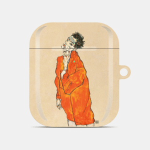 [명화 에어팟 케이스 1·2·3·프로][에곤 쉴레] 오렌지색 자켓을 입은 자화상